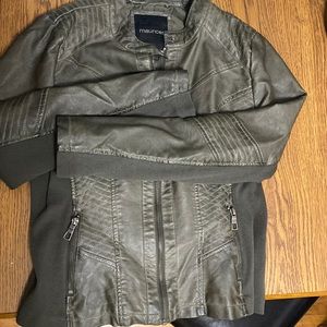 Maurices Olive Green Leather Jacket - size L (fits like a M)